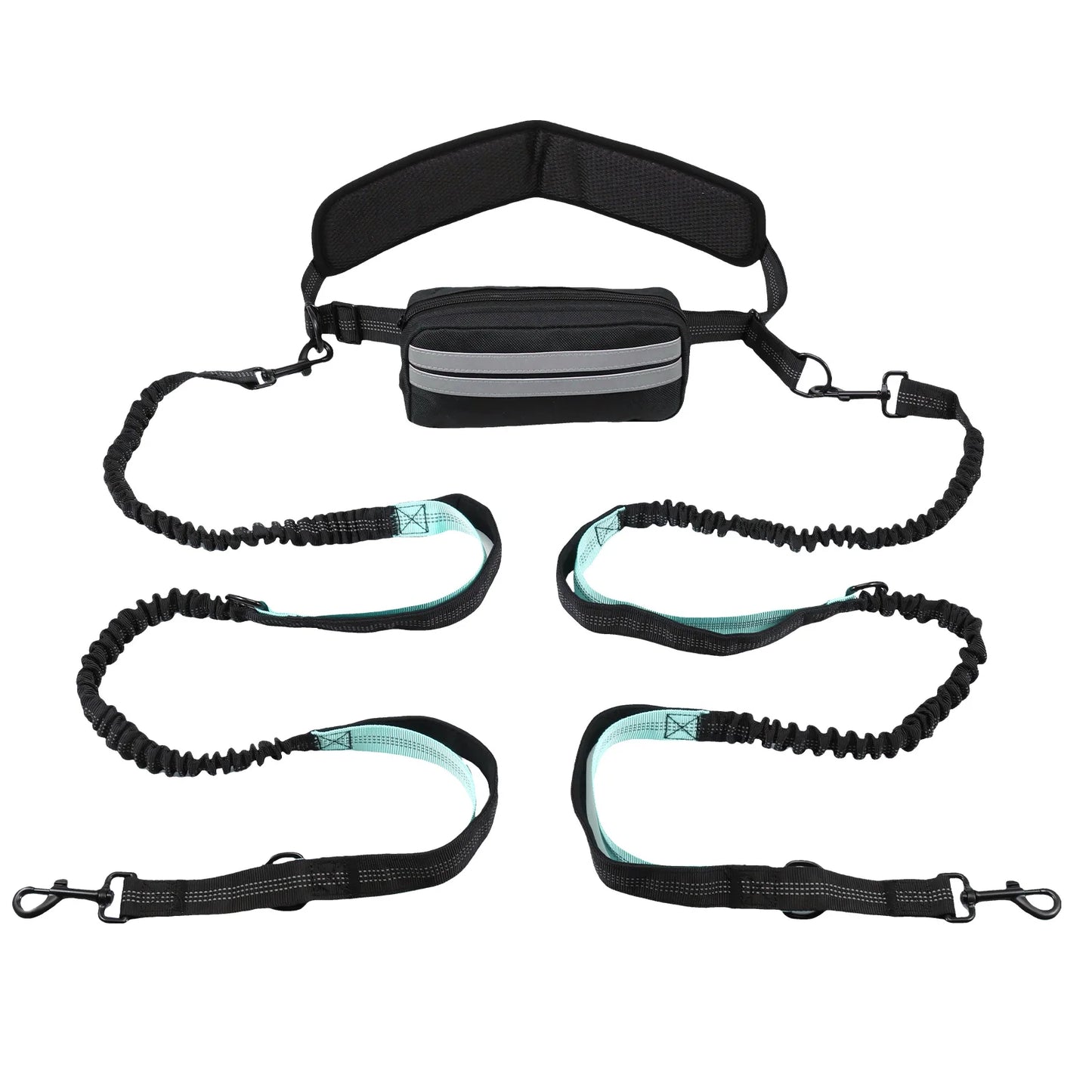 Hands Free Dog Leash with Waist Bag and Reflective Belt - 1PCS 1.9M Blue C
