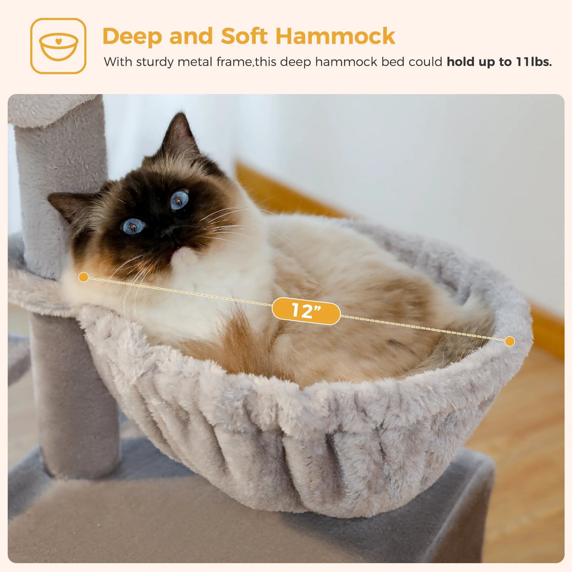 Cat Activity Tree with Hammock and Removable Perch - view 11