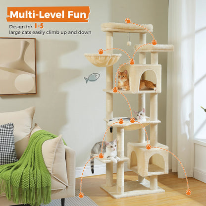 Large Multi-Level Plush Cat Tree with Condos - view 27