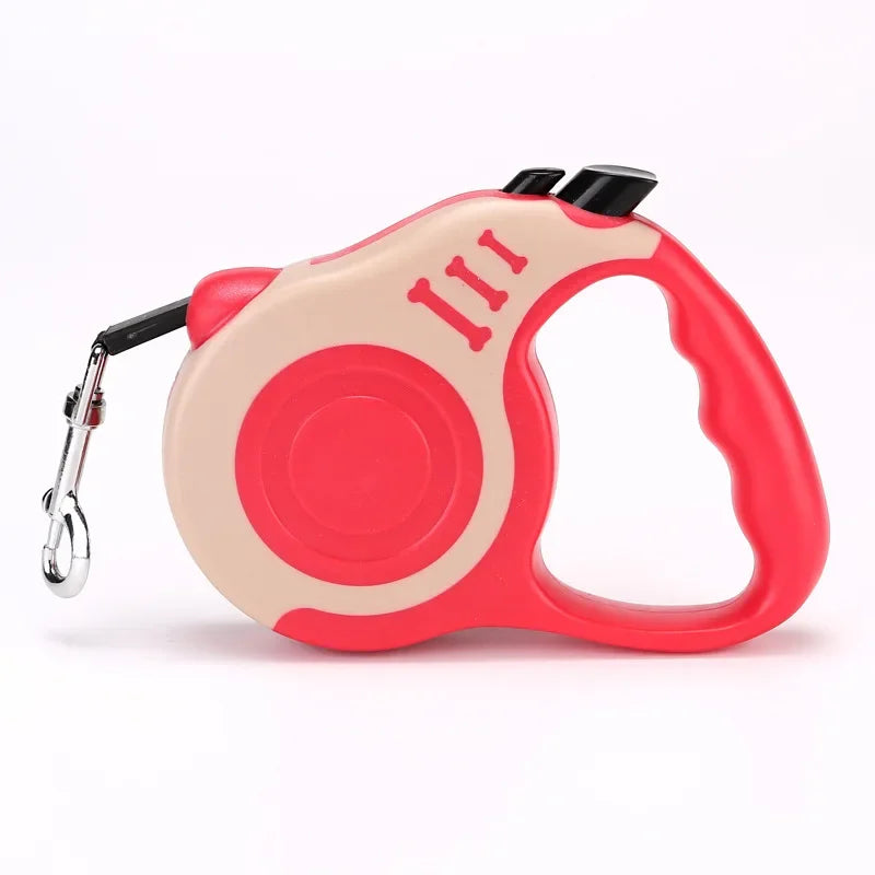 Retractable Dog Leash (3m or 5m) for Small to Medium Pets - Watermelon Red / 5M