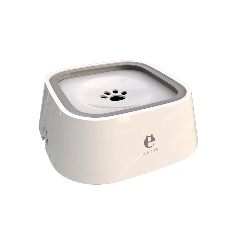 Anti-Spill Floating Pet Drinking Bowl - A-White