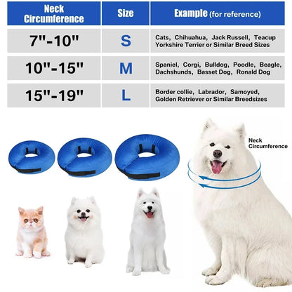 Inflatable Recovery Cone Collar for Dogs and Cats - side view