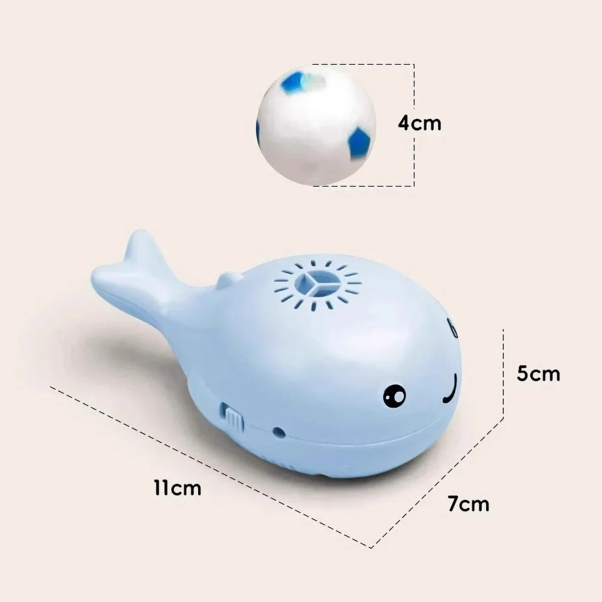 Interactive Whale Jet Ball Cat Toy with USB Fan - lifestyle
