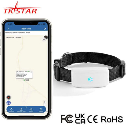 Mini Waterproof GPS Tracker for Dogs and Cats (Free App) - With box