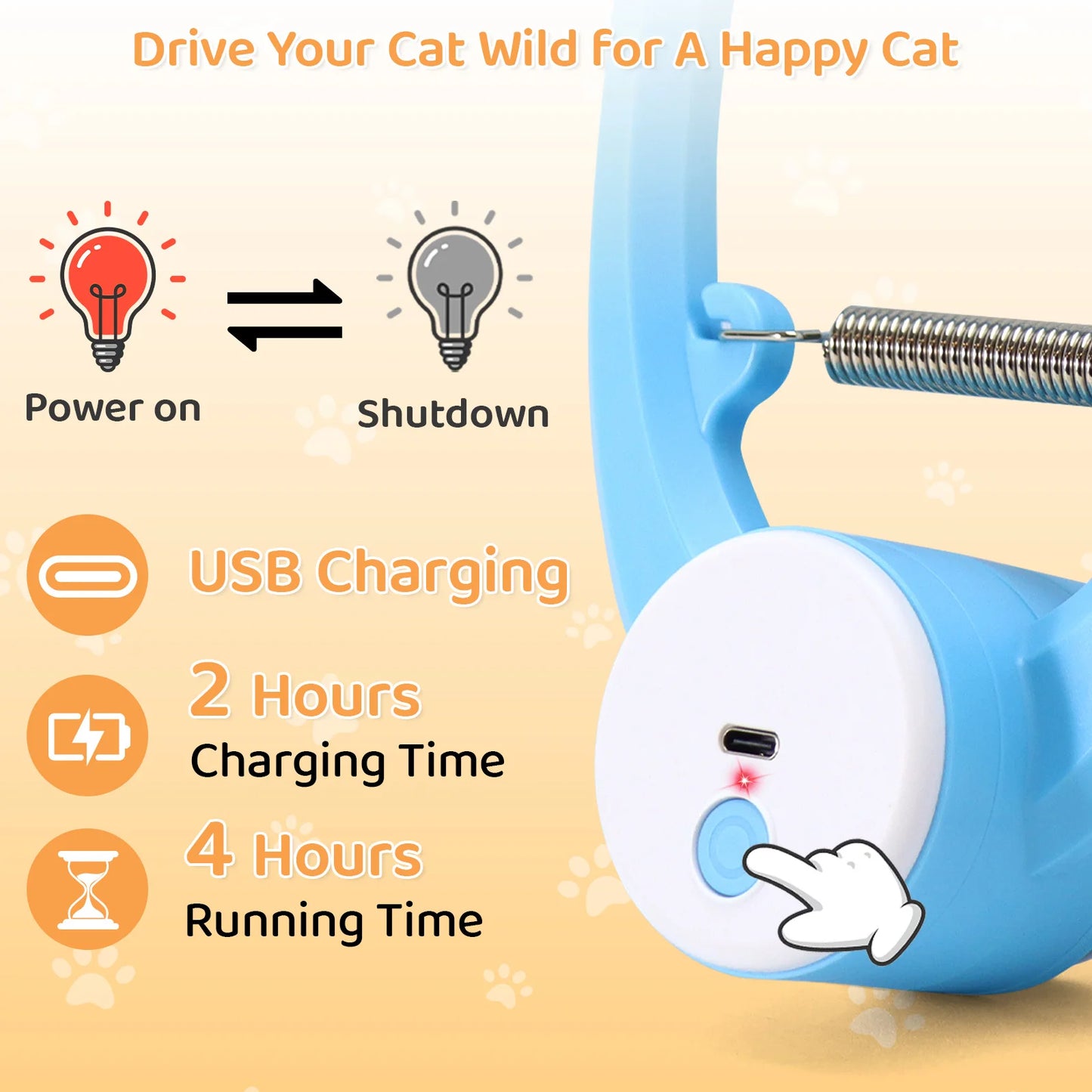 Automatic Fluttering Butterfly Cat Toy (USB Rechargeable) - in use
