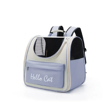 Collapsible Mesh Pet Backpack for Cats and Small Dogs - Blue