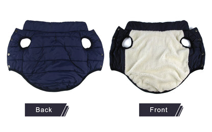 Cold-Proof Winter Dog Jacket with Fleece Lining - size reference