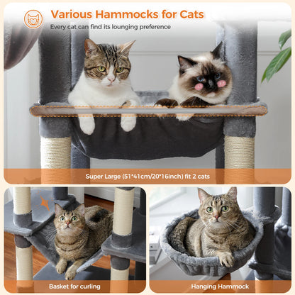 Large Multi-Level Plush Cat Tree with Condos - view 42