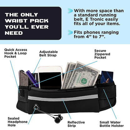 Hands Free Dog Leash with Waist Bag and Reflective Belt - side view