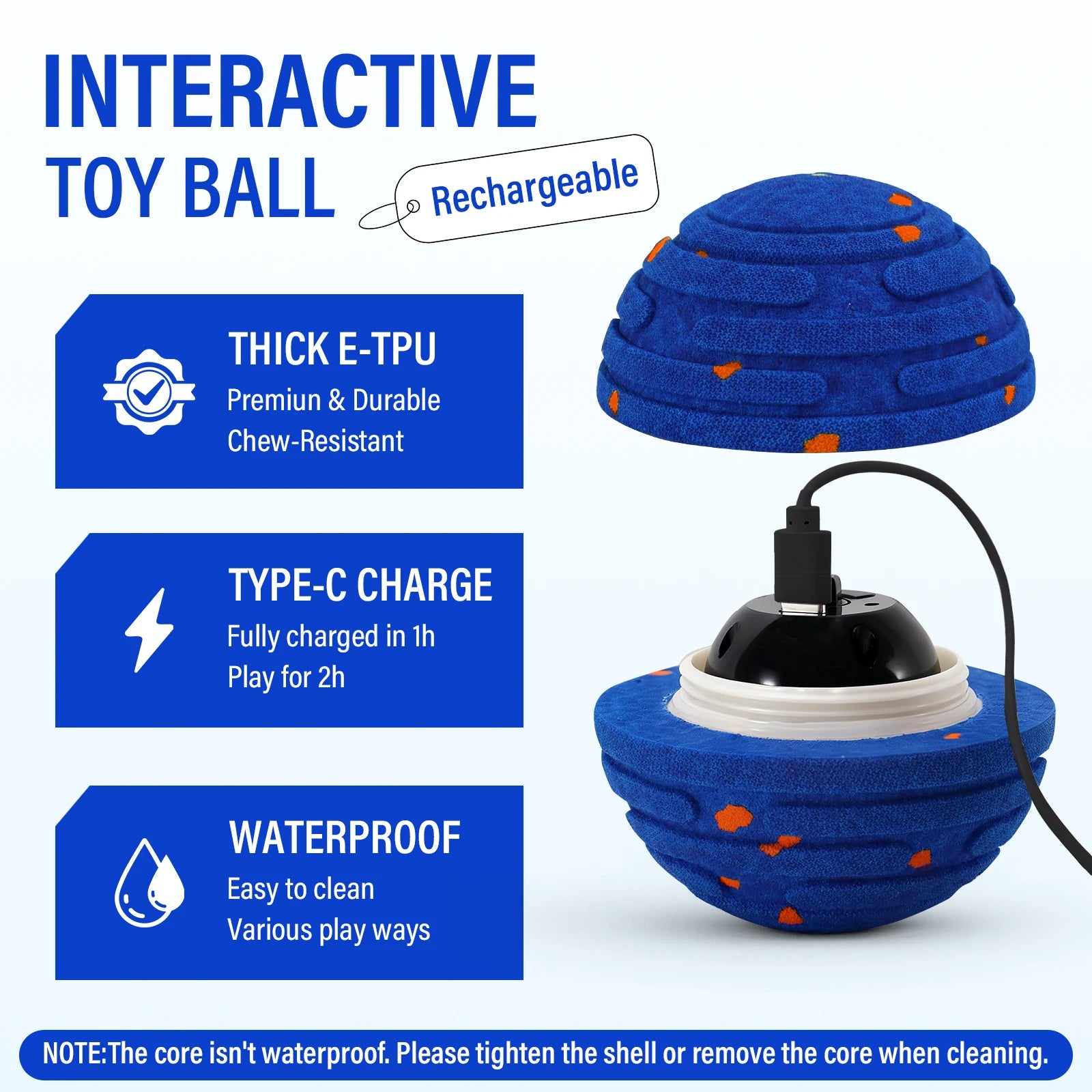 Indestructible Auto-Moving Smart Dog Ball for Tough Chewers - close-up