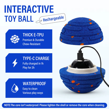 Indestructible Auto-Moving Smart Dog Ball for Tough Chewers - close-up