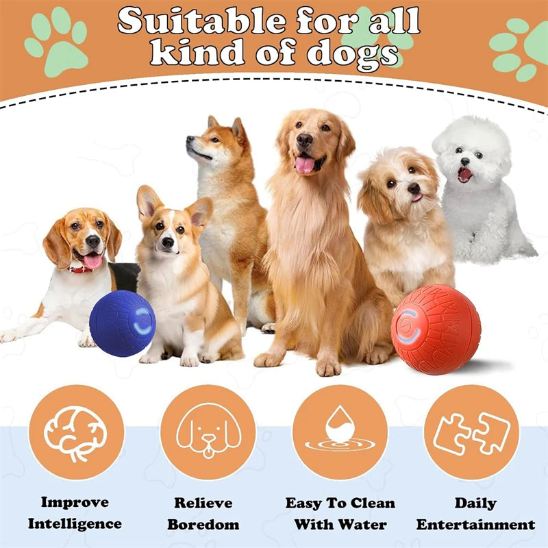 USB Rechargeable Smart Rolling Dog Ball - view 13