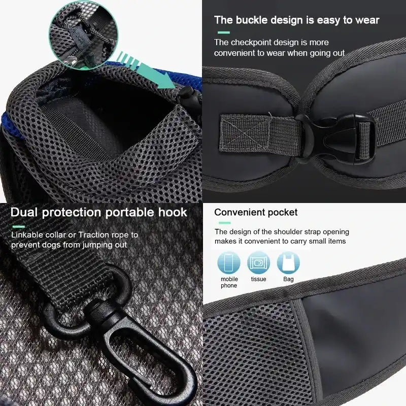 Cross-Body Mesh Pet Shoulder Bag for Cats and Small Dogs