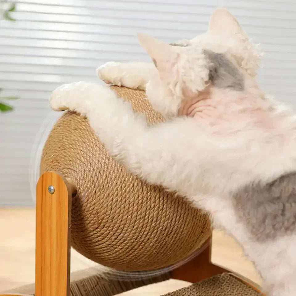 2-in-1 Wooden Cat Scratching Ball and Sisal Board - view 12