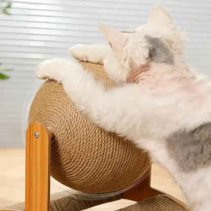 2-in-1 Wooden Cat Scratching Ball and Sisal Board - view 12