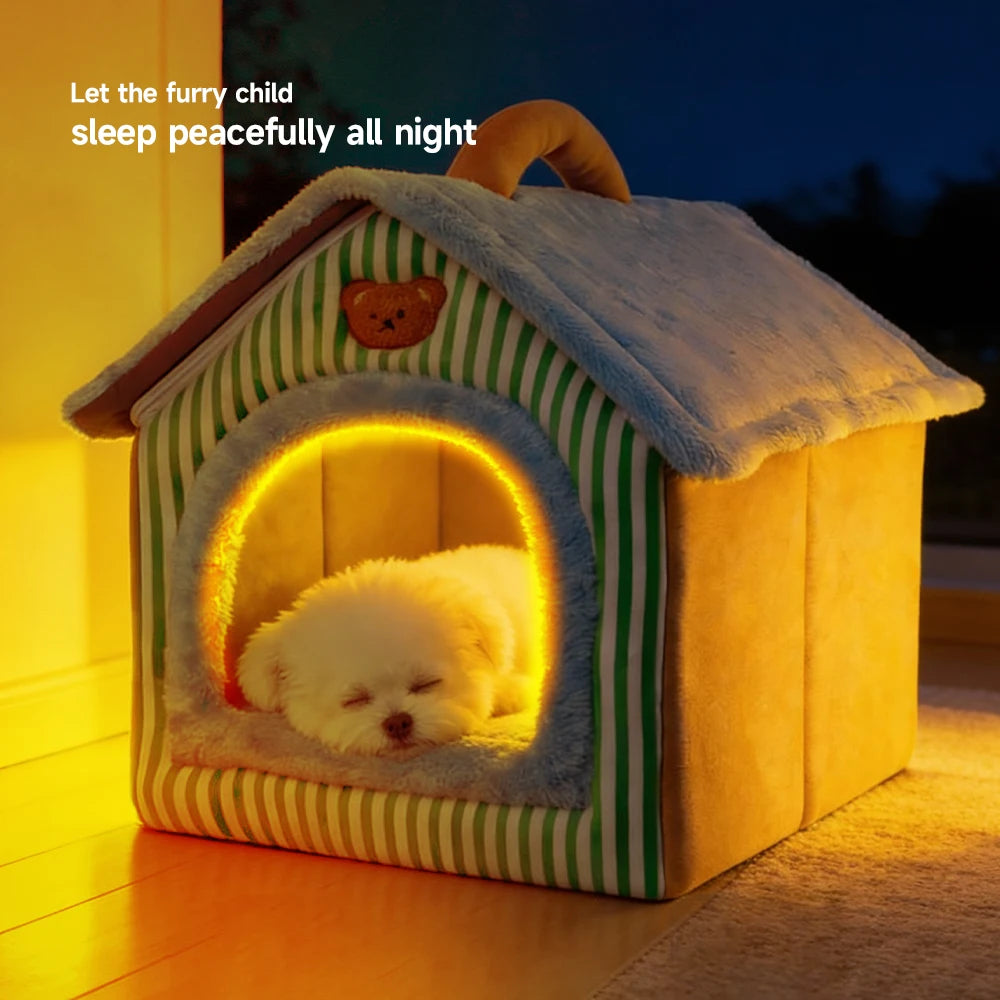 Foldable Washable Pet House Bed for Cats and Small Dogs - size reference