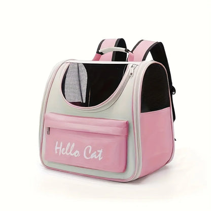 Collapsible Mesh Pet Backpack for Cats and Small Dogs - Pink