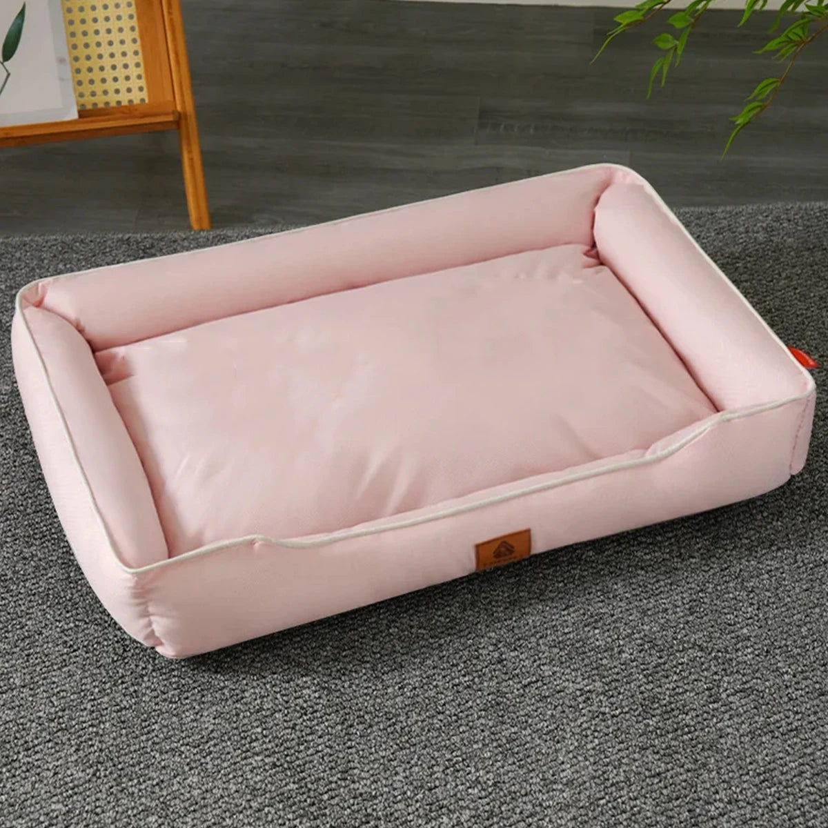 Bite-Resistant Waterproof Dog Bed for Large Dogs - M-47x34x9cm / Pink