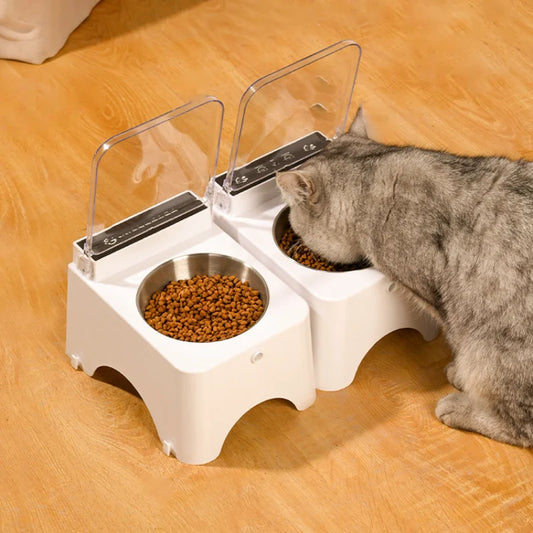 Smart Cat Food Bowl with Infrared Sensor Auto-Open Lid