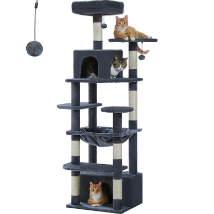 Large Cat Tree Tower with Hammock and Padded Perches - view 38