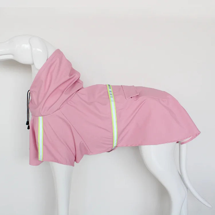 Hooded Reflective Dog Raincoat for Medium and Large Dogs - XL / pink