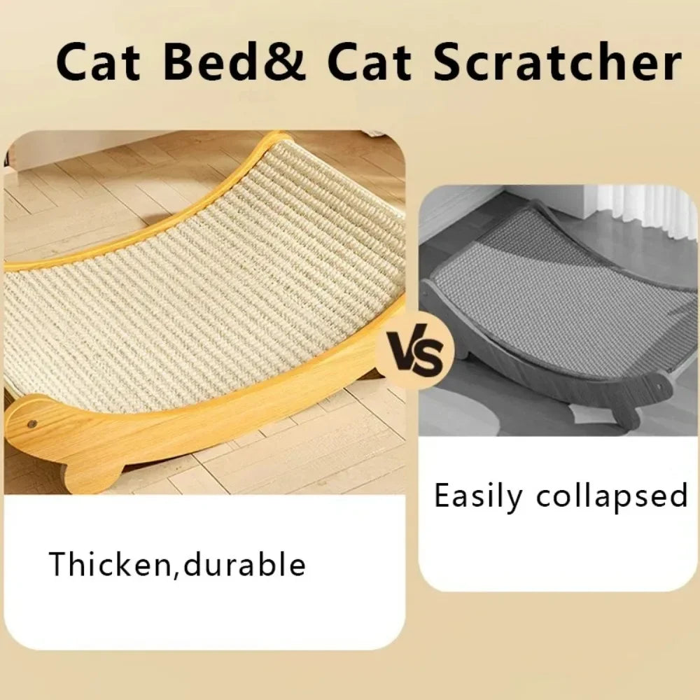 Detachable Cat Scratch Board with Sleeping Bed - close-up