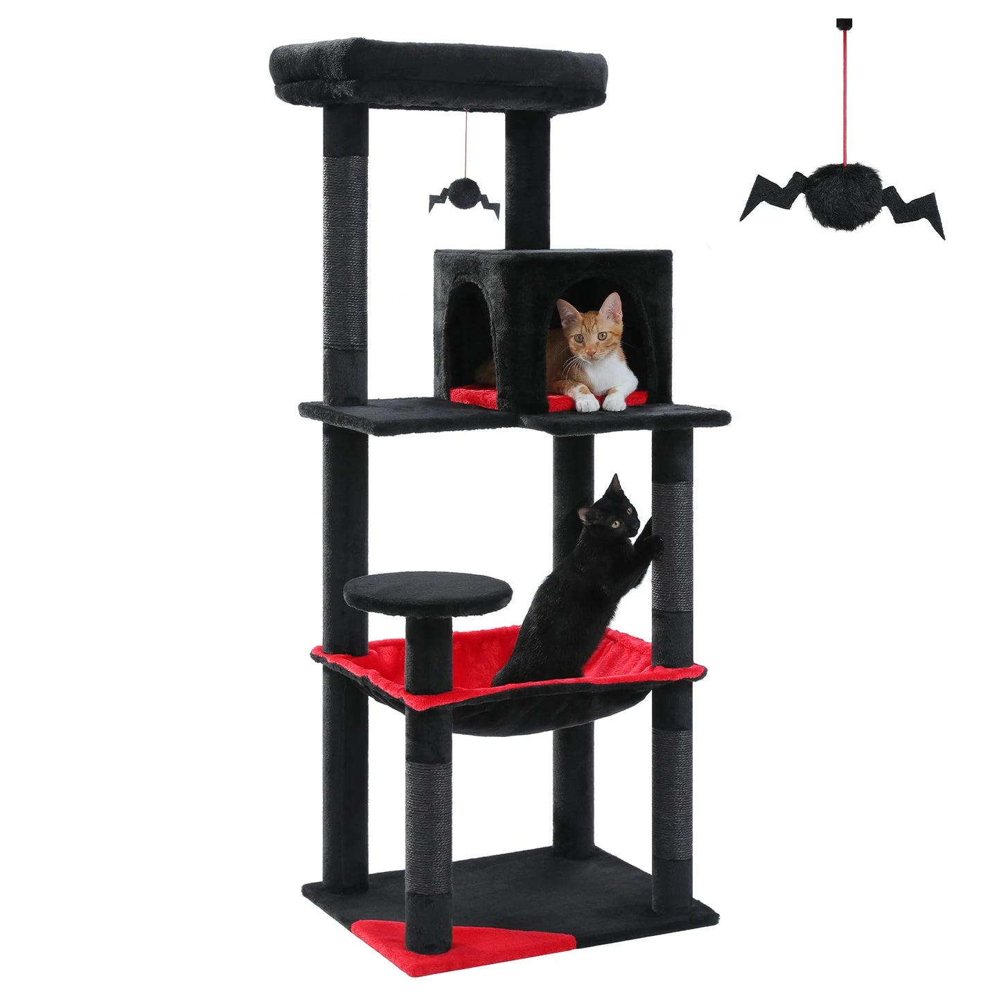 5-Level Cat Tree Tower for Large Cats with Hammock - AMT0110BK