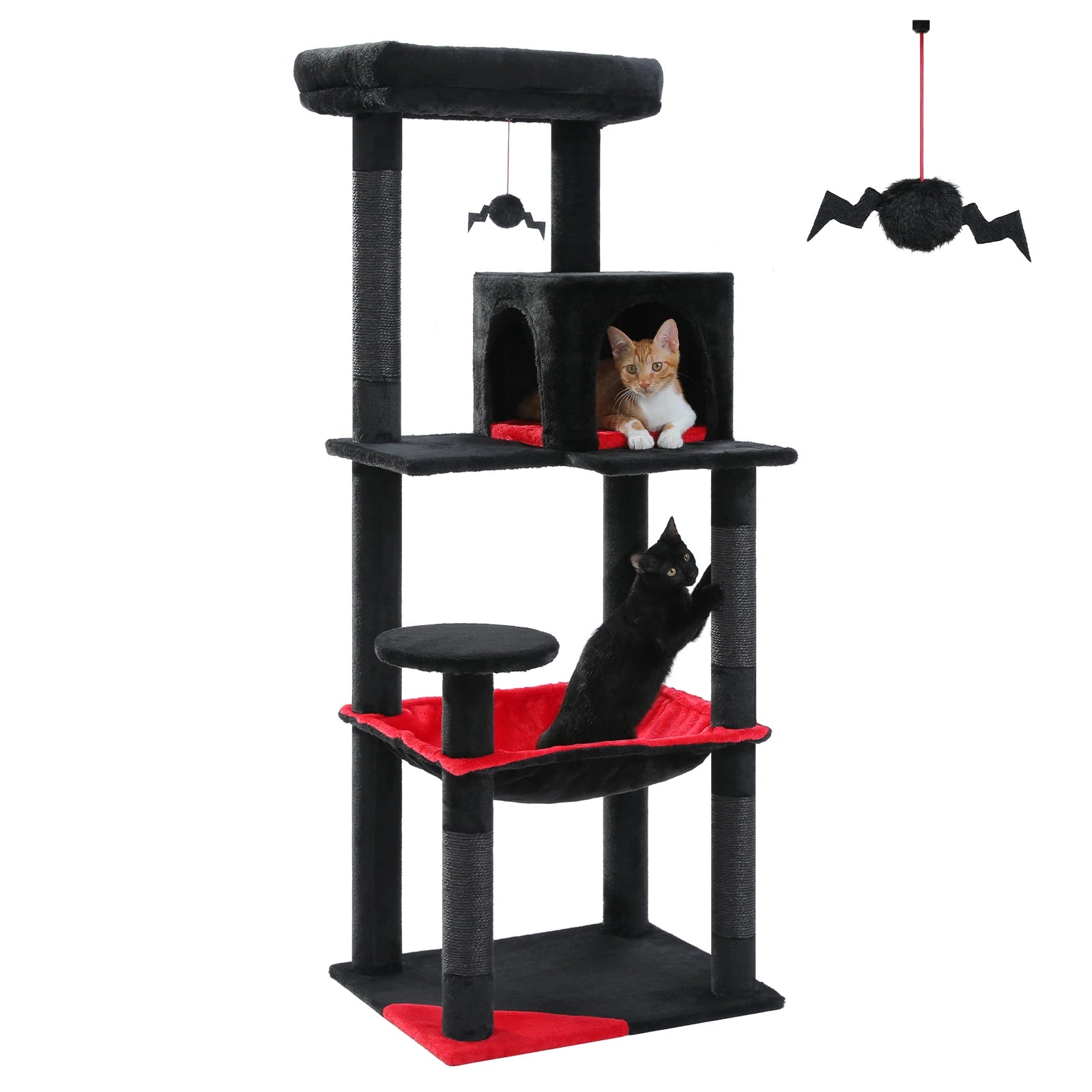 5-Level Cat Tree Tower for Large Cats with Hammock - AMT0110BK