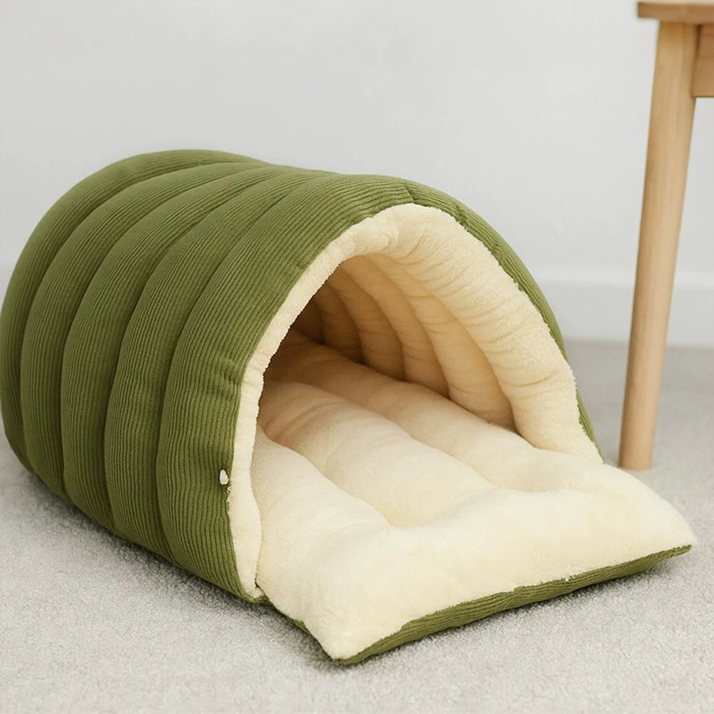 Warm Plush Winter Cat Cave Bed for Cozy Sleep - view 16