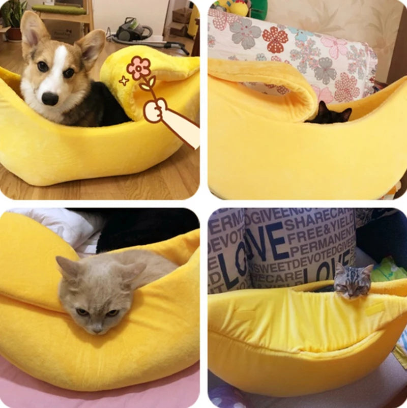 Cozy Banana-Shaped Cat Bed and Kennel - view 24