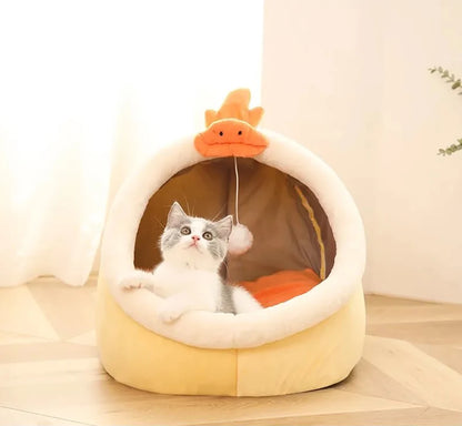 Foldable Cartoon Cat Cave Bed (Washable) - view 11