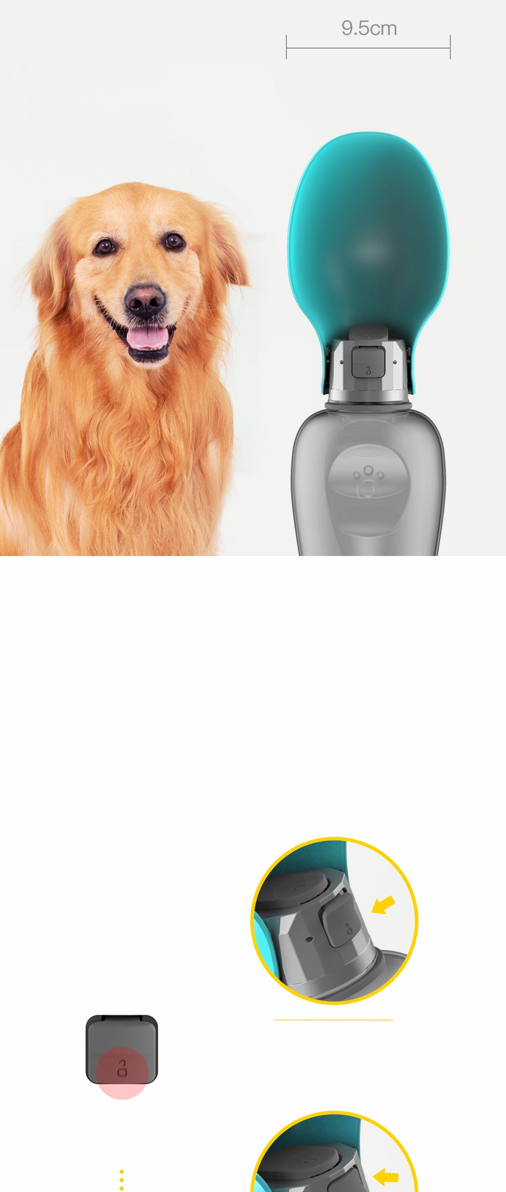800ml Portable Dog Water Bottle for Travel - view 11