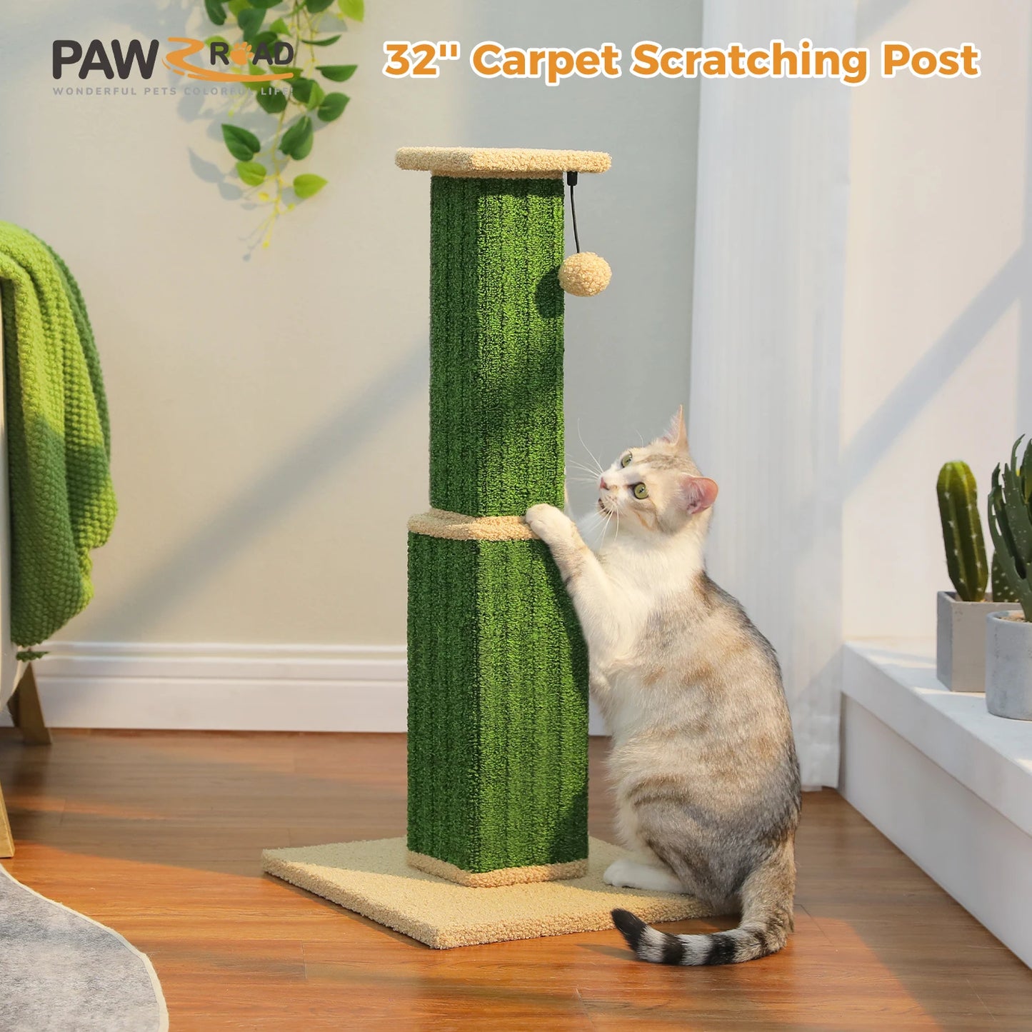 Large Sisal Cat Scratching Post with Dangling Ball - view 12