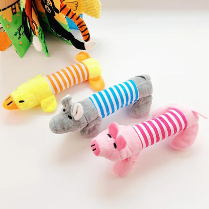 Plush Squeaky Animal Dog Toys (Elephant, Duck, Pig) - close-up