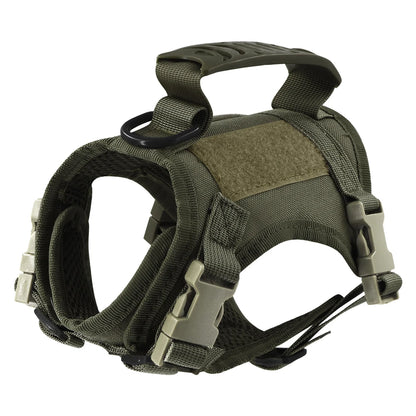Tactical Escape-Proof Cat Harness with Control Handle - Green harness