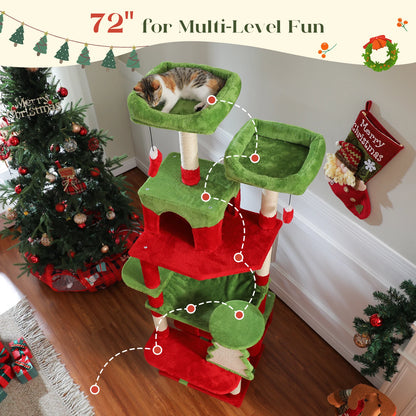 Large Cat Tree Tower with Hammock and Padded Perches - view 20