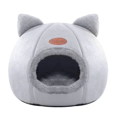 Cozy Winter Cat Cave Bed and Tent Nest - Light-Grey / XL 39x39x40cm
