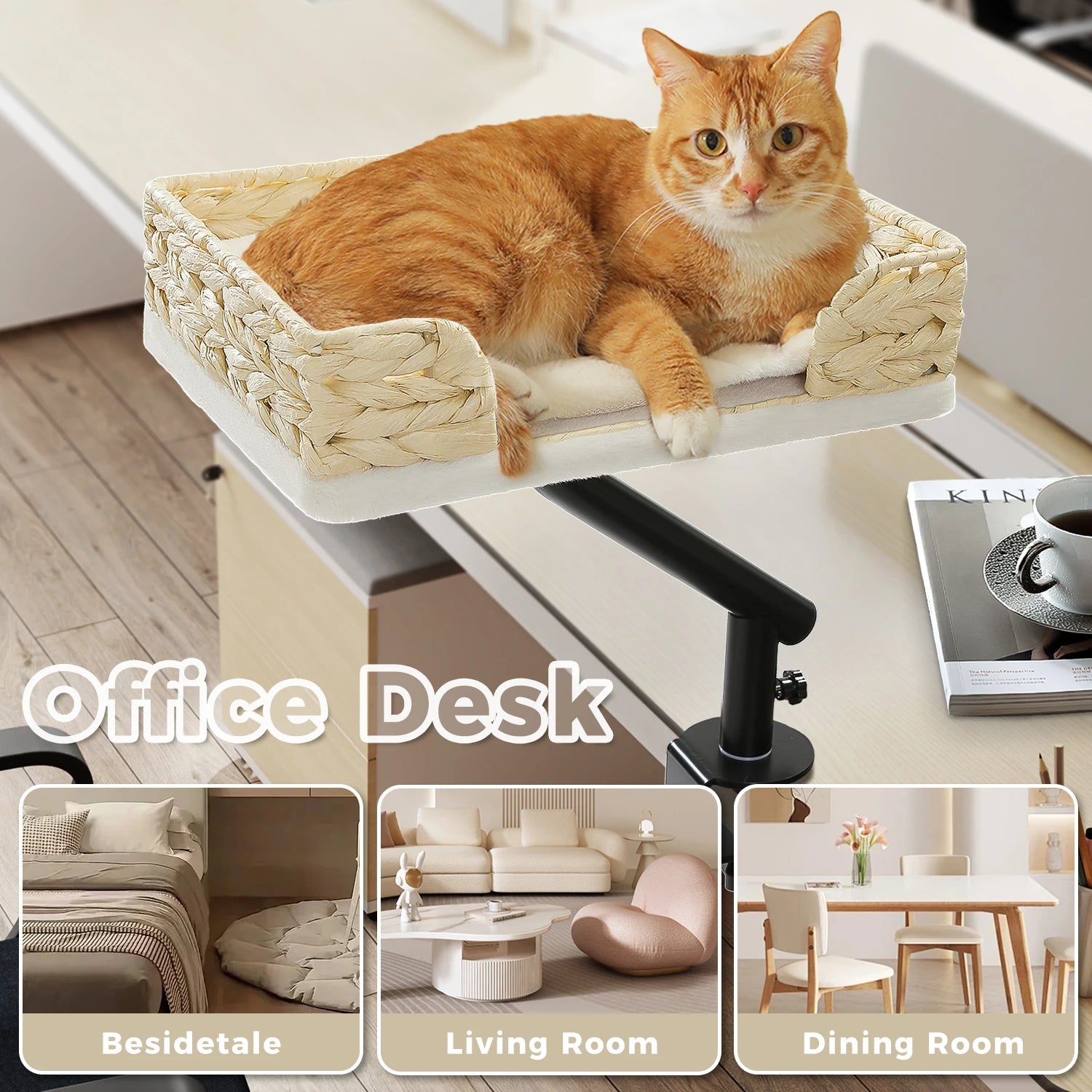 360 Degree Rotatable Cat Desk Bed with Adjustable Stand - view 17