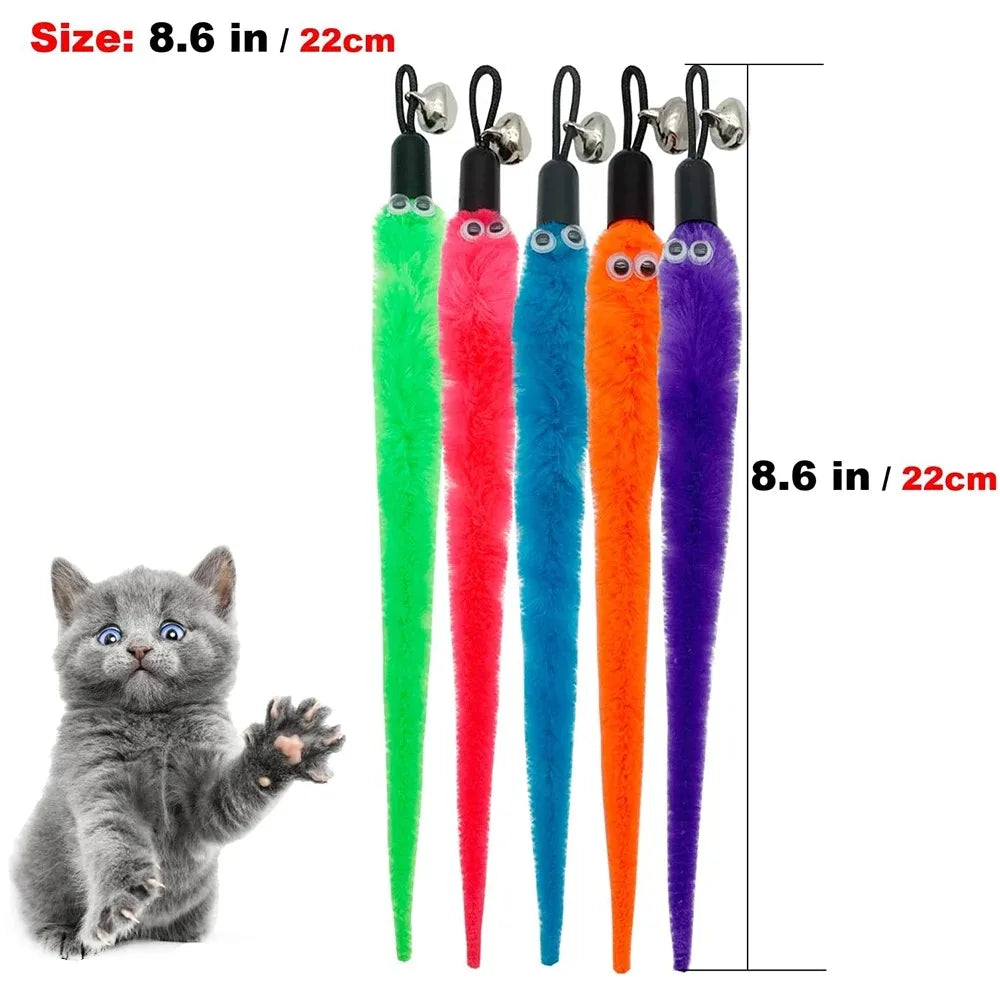 Interactive Cat Wand Worm Refill Attachments - in use