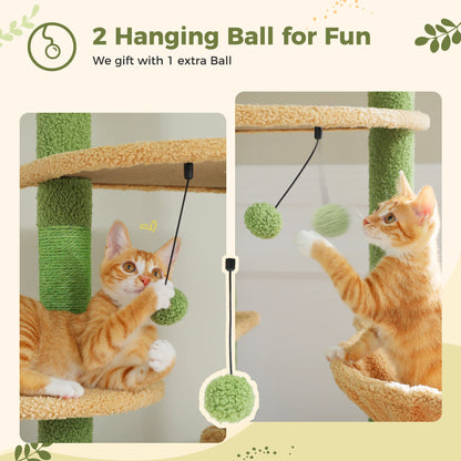 Height Adjustable Floor-to-Ceiling Cat Tree with Hammock - view 14