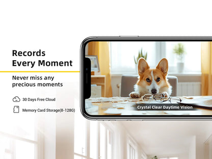 2K Pet Camera with WiFi App, 360 Pan-Tilt and 2-Way Audio - size reference