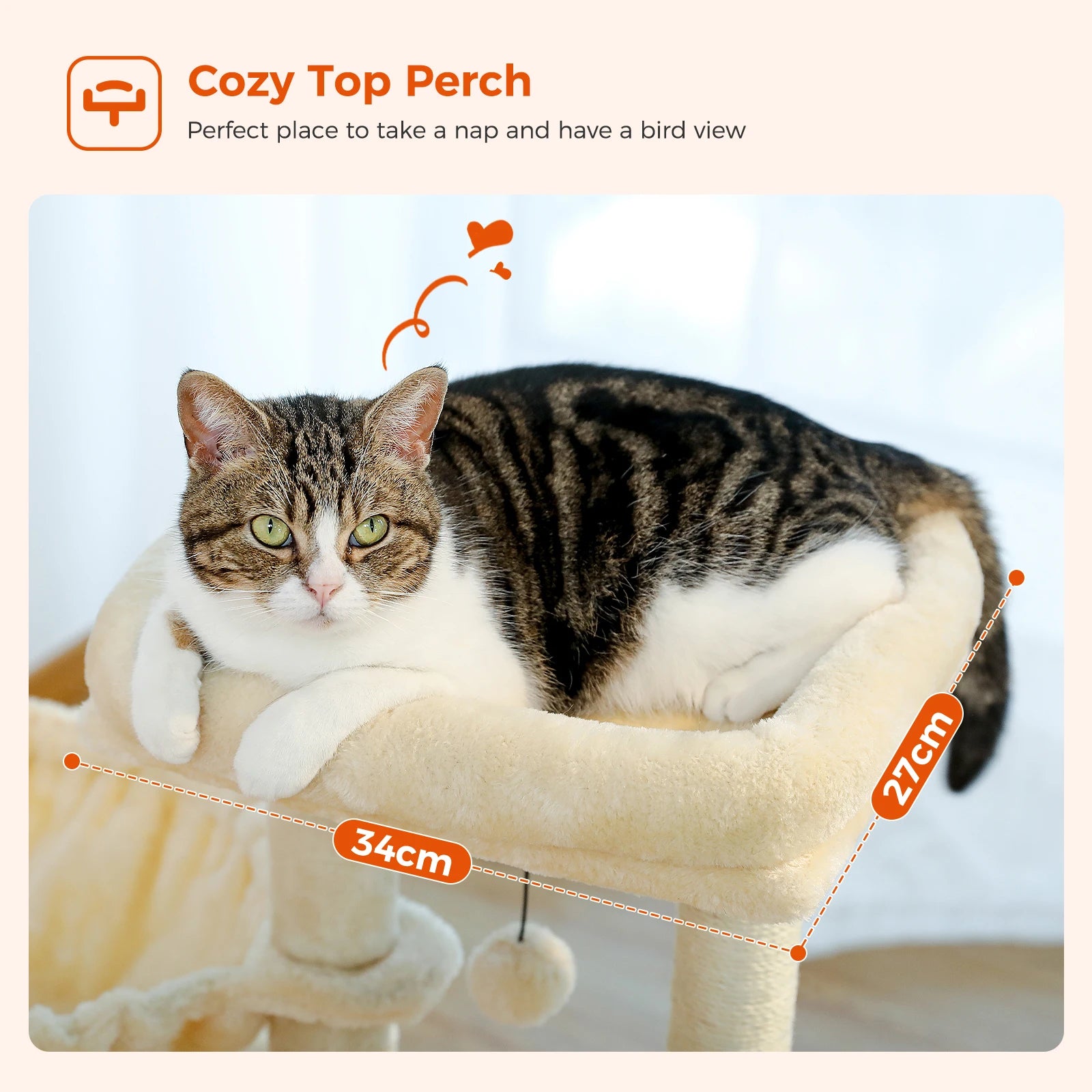 Cat Activity Tree with Hammock and Removable Perch - view 16