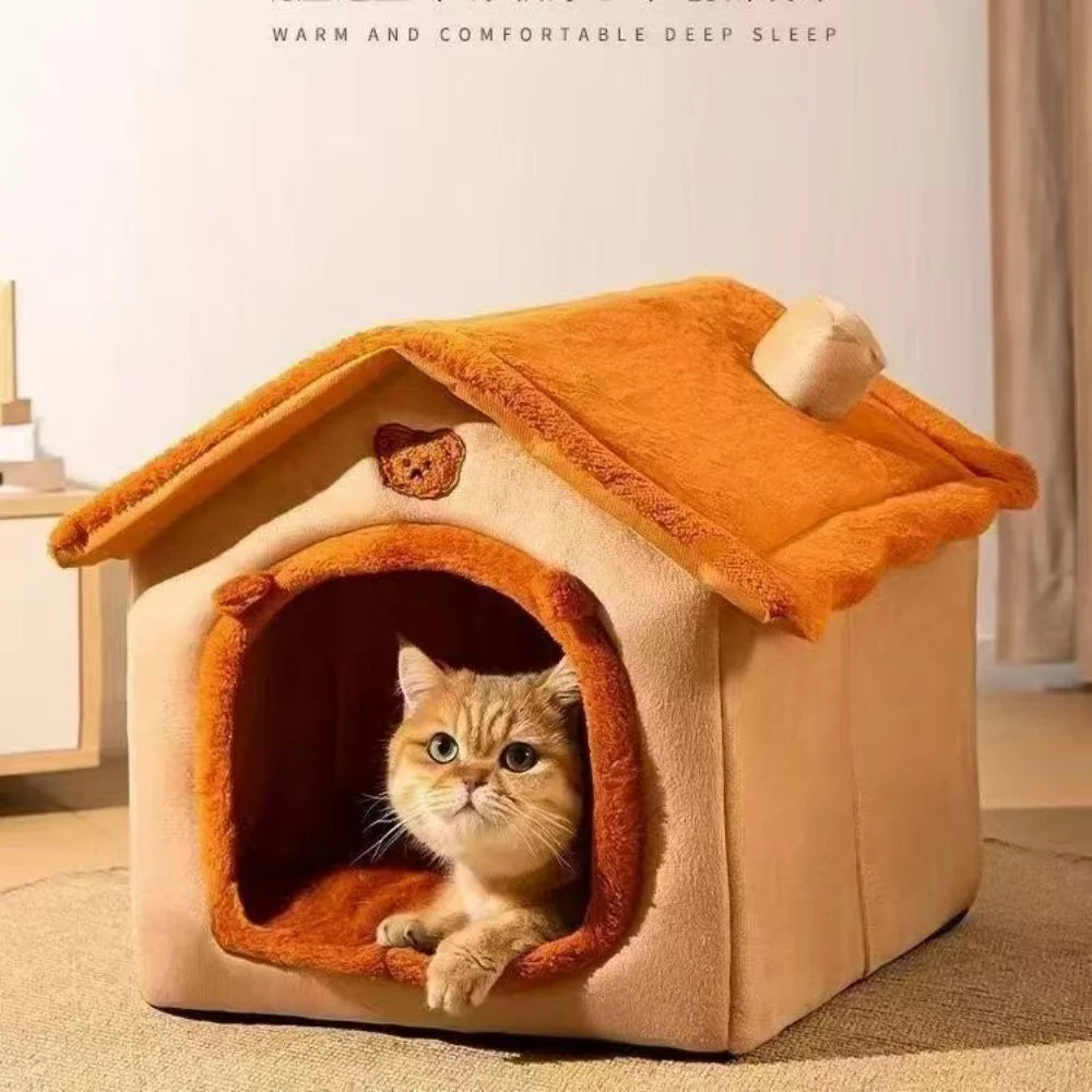 All-Season Removable Washable Dog House Bed - close-up