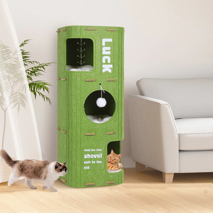 3-Tier Felt Cat Cave Bed for Multi-Cat Homes - view 11