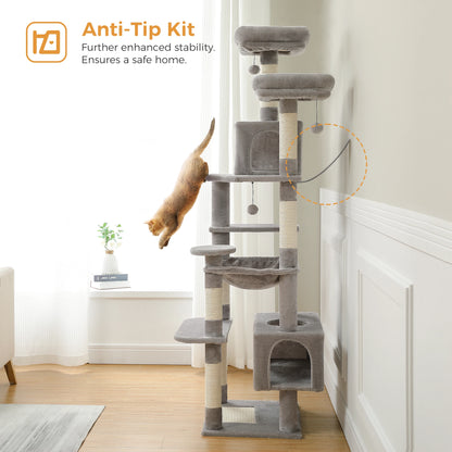 Large Cat Tree Tower with Hammock and Padded Perches - view 11