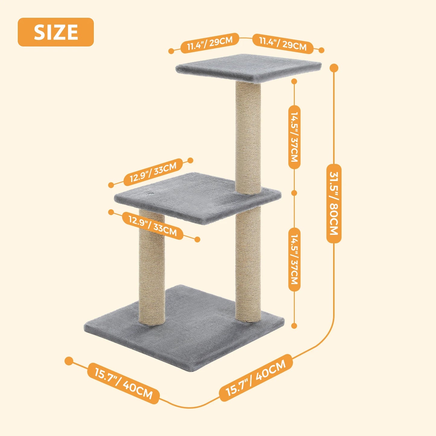 Cat Activity Tree with Hammock and Removable Perch - view 20