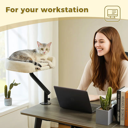 360 Degree Rotatable Cat Desk Bed with Adjustable Stand - from above