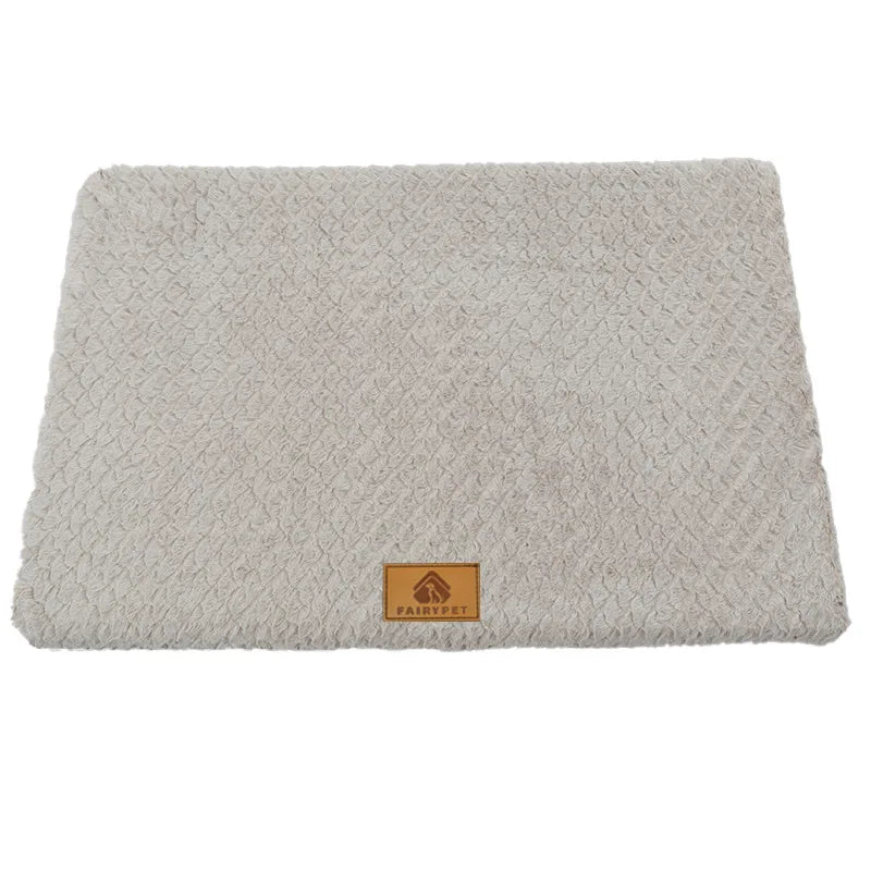 Orthopedic 3D Foam Dog Bed with Washable Faux Fur Cover - grey / XL 90x58cm pet 25kg