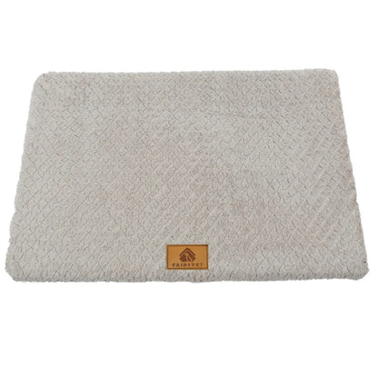 Orthopedic 3D Foam Dog Bed with Washable Faux Fur Cover - grey / XL 90x58cm pet 25kg