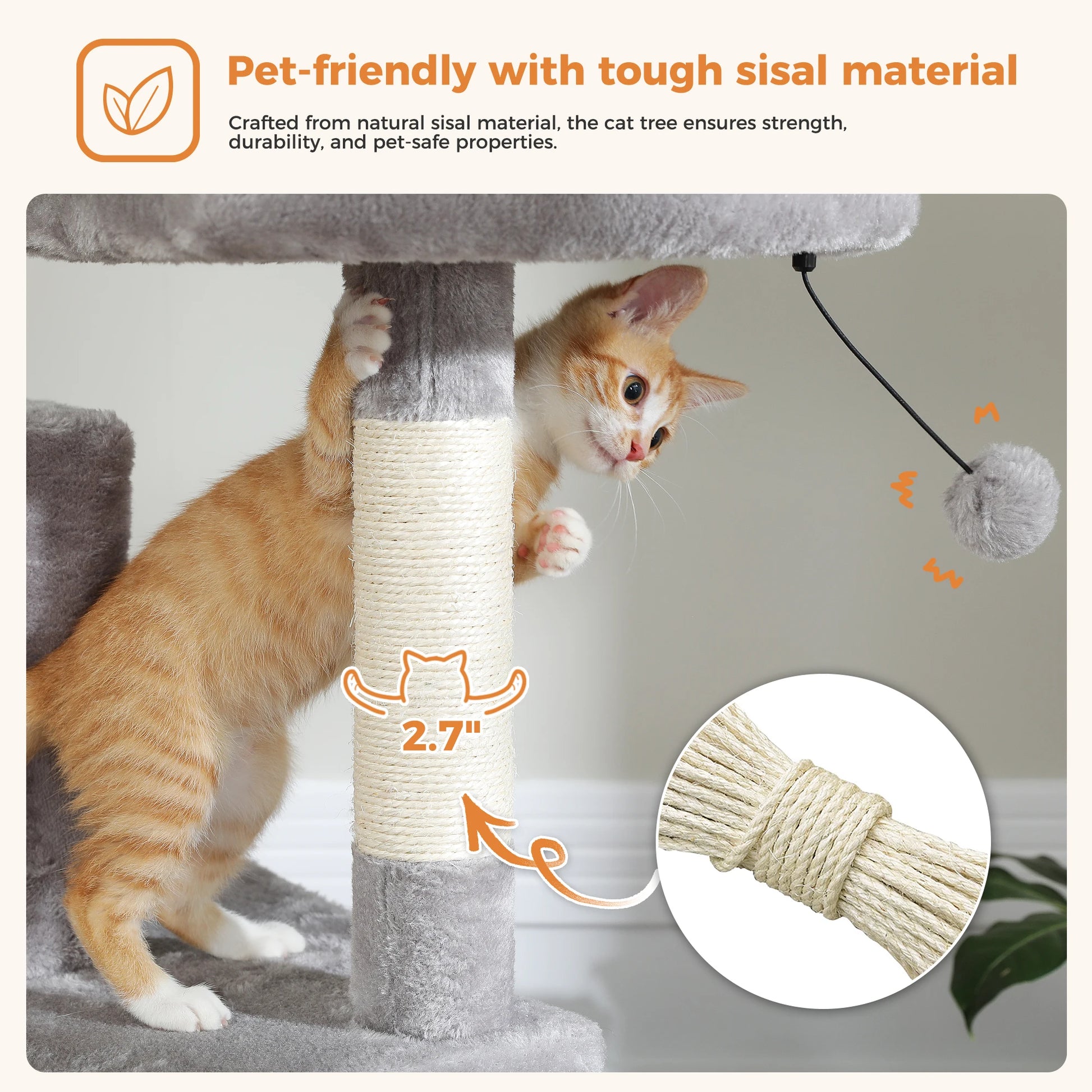 Large Multi-Level Plush Cat Tree with Condos - view 19